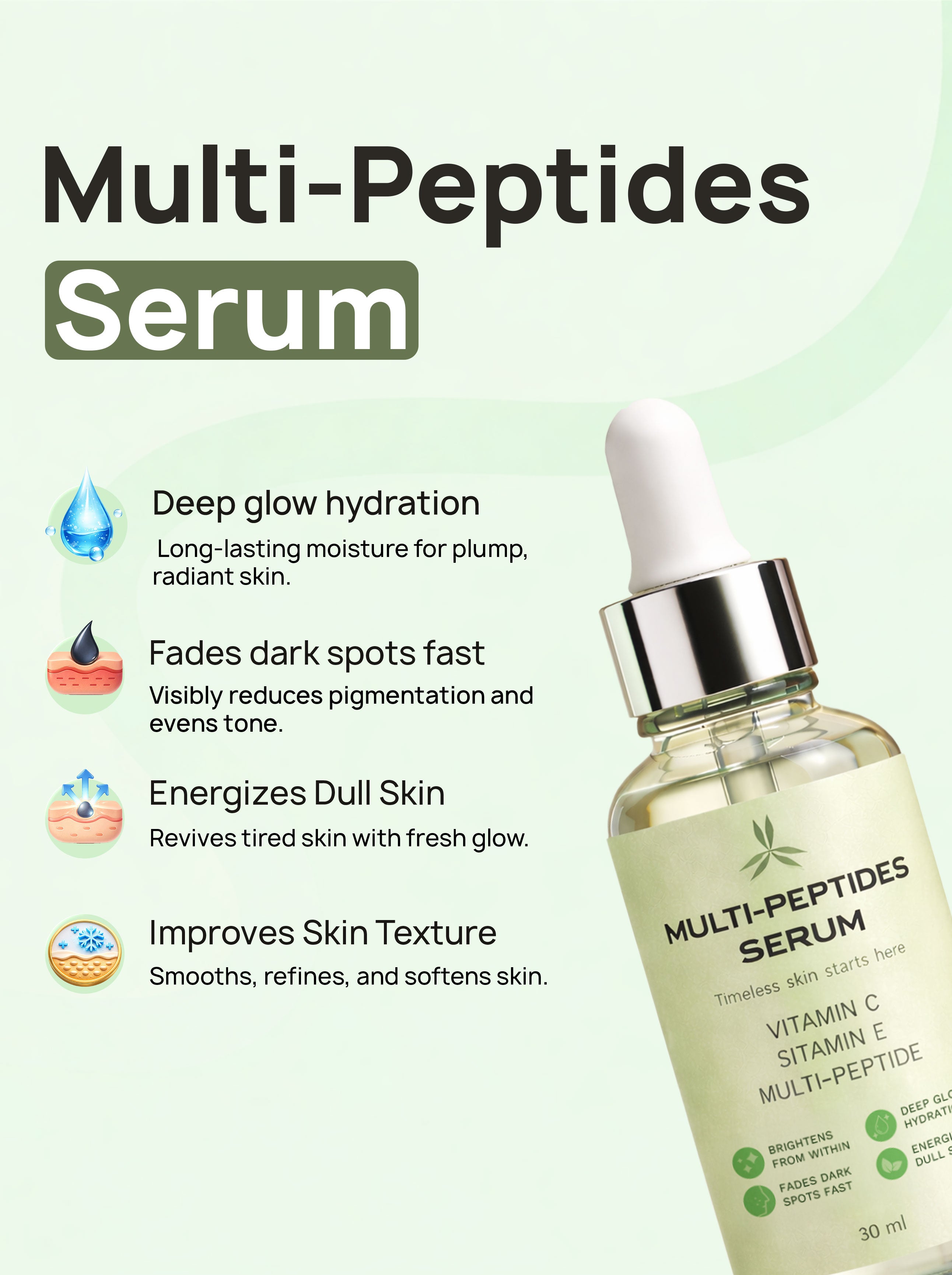 GloreSense Multi-Peptides Serum vitamin C vitamin E best anti-aging and timeless skin